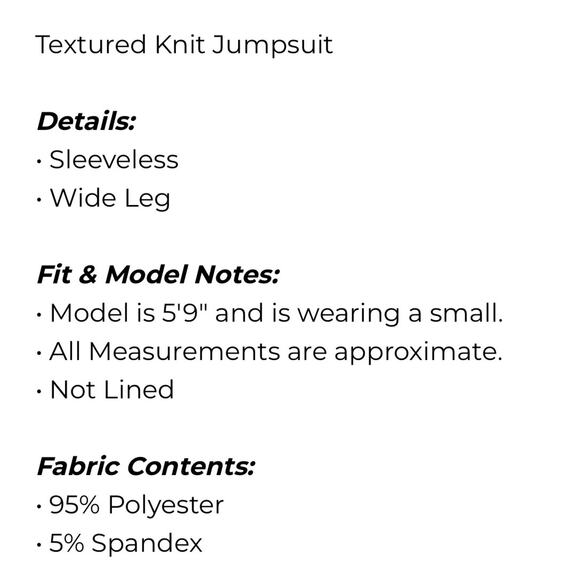 Umgee - Textured Knit Jumpsuit (Mint Blue) - Large - Picture 4 of 4